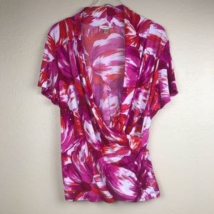 Dress Barn Multicolor Floral Sequin Blouse